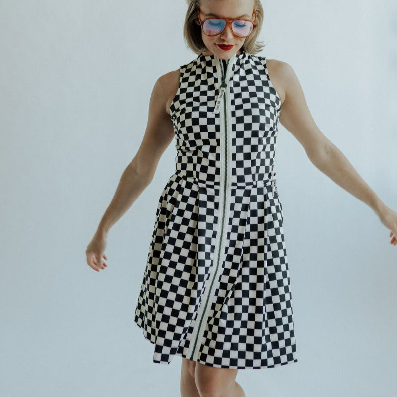 Fore All Erin Dress - Green Checkered