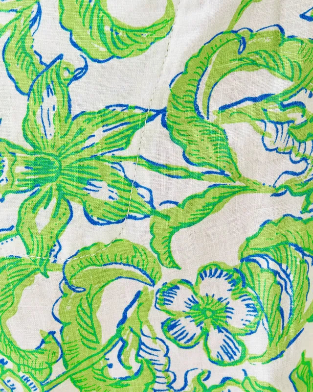 Lilly Pulitzer Lilo Linen Shorts - Resort White Lil Daffodil Hill