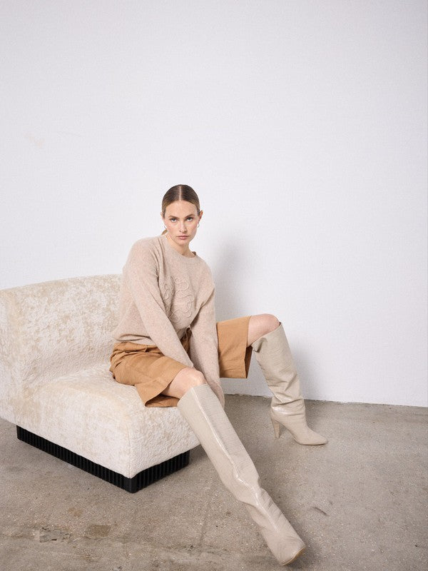 NOTSHY Crewneck Cashmere Sweater - Beige