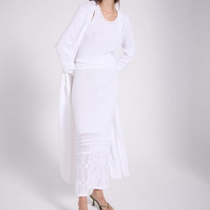 NOTSHY Pomek Cotton Long Cardigan - White