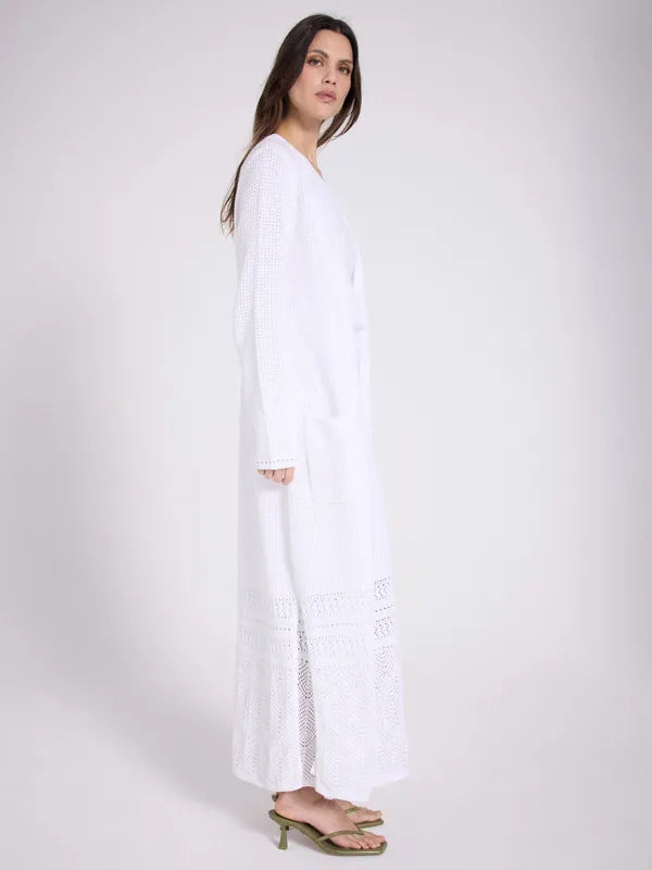 NOTSHY Pomek Cotton Long Cardigan - White