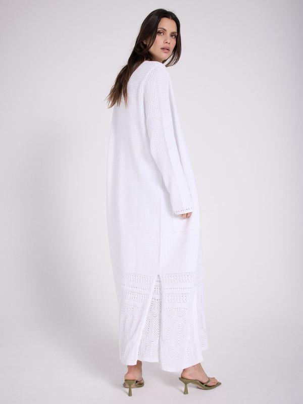 NOTSHY Pomek Cotton Long Cardigan - White
