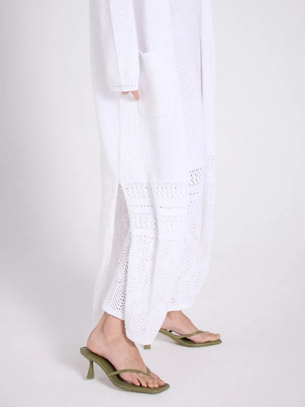 NOTSHY Pomek Cotton Long Cardigan - White