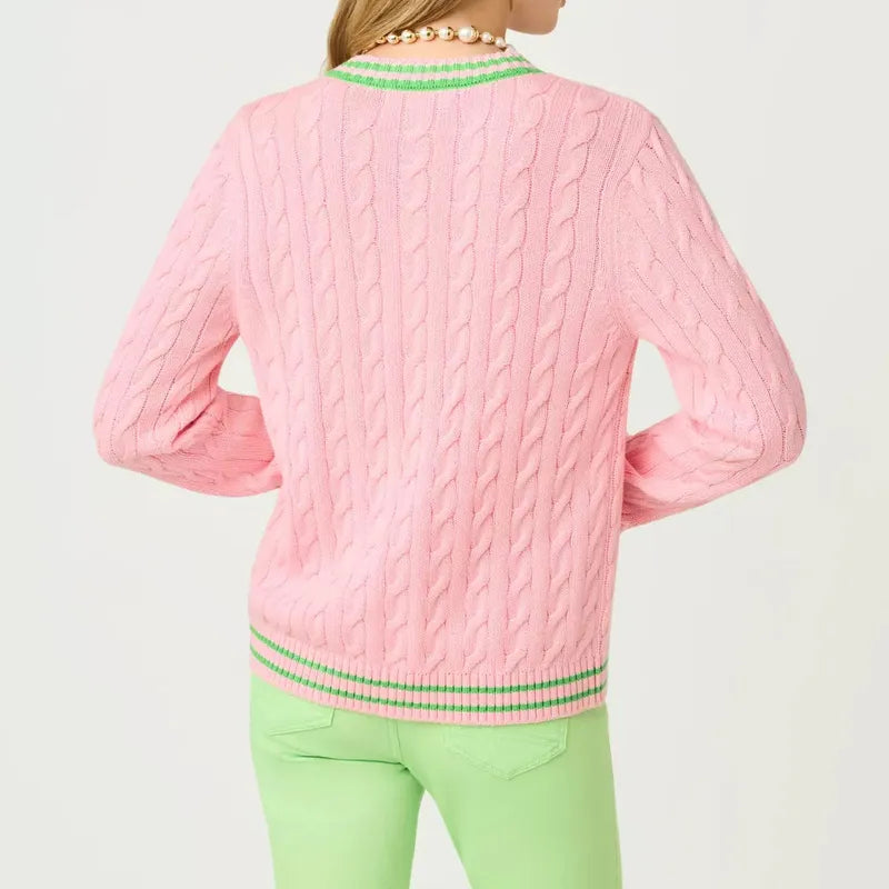 Lilly Pulitzer Brockton Cardigan/Tank Set - Pink/Green