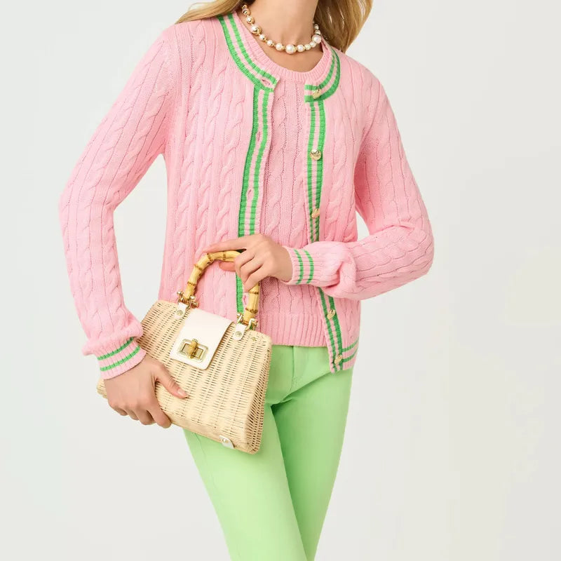 Lilly Pulitzer Brockton Cardigan/Tank Set - Pink/Green
