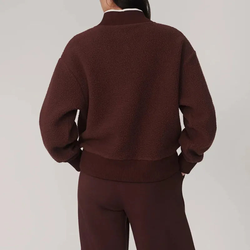 Varley Brenna Button Fleece - Mahogany