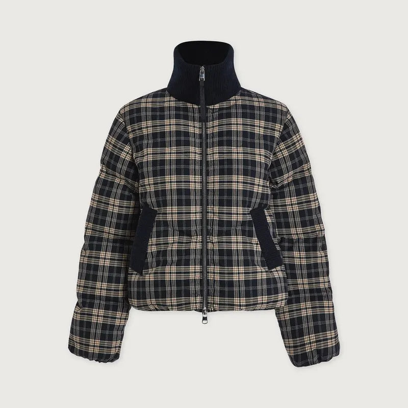 Varley Bryony Puffer Jacket - Black Check