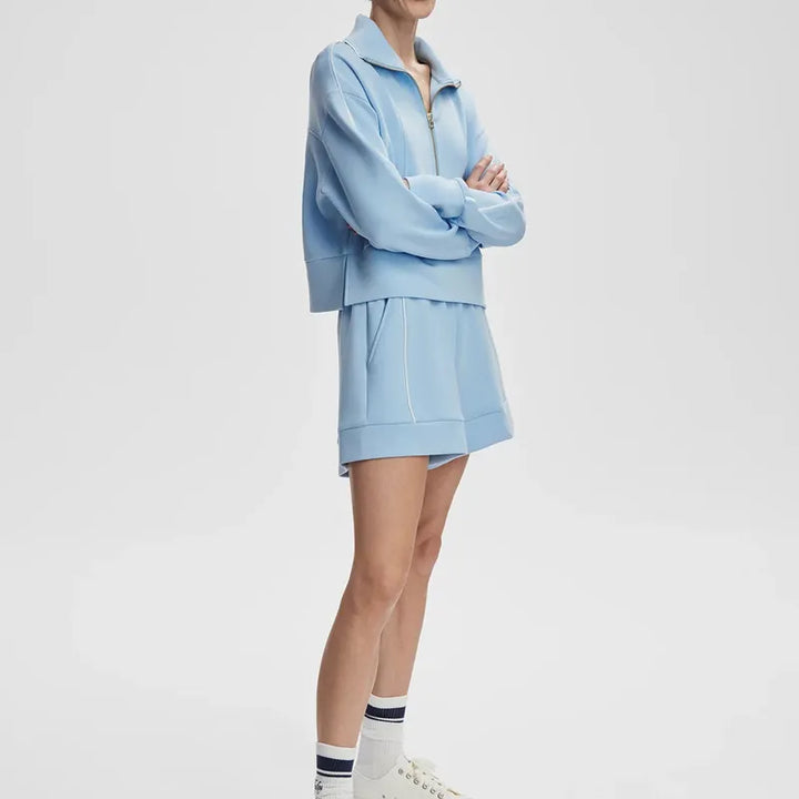Varley Davenport Zip Sweat - Airy Blue