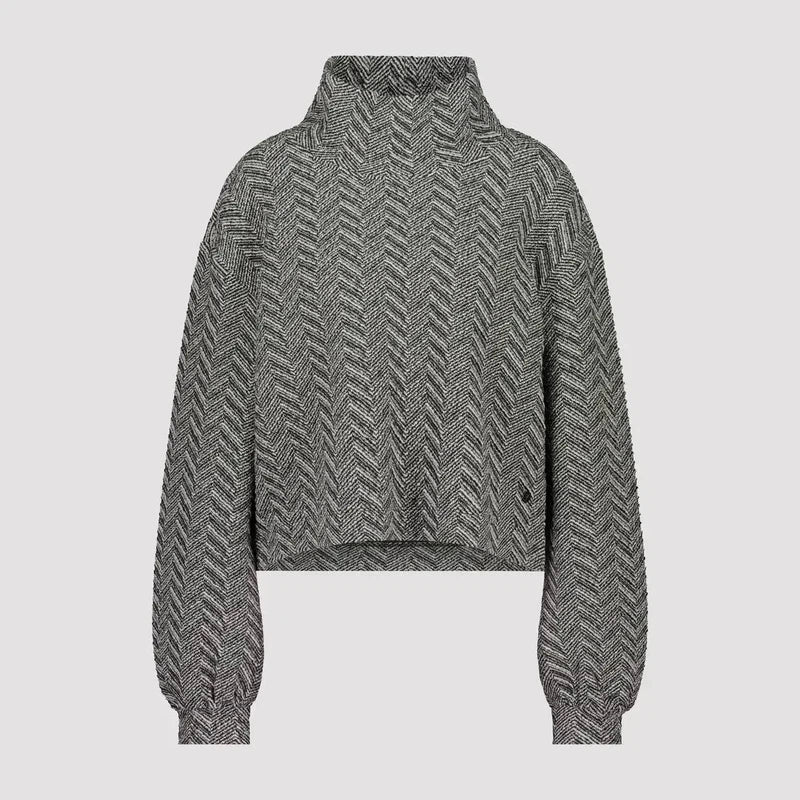 Monari Herringbone Sweat - Black/White