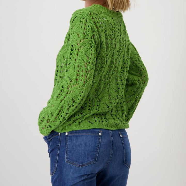 Monari Crochet Sweater - Avocado Green
