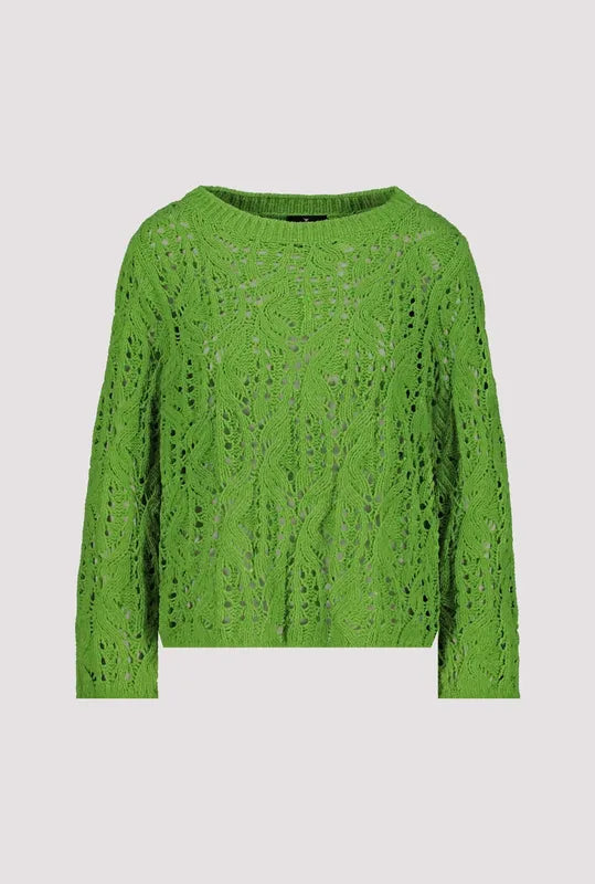 Monari Crochet Sweater - Avocado Green