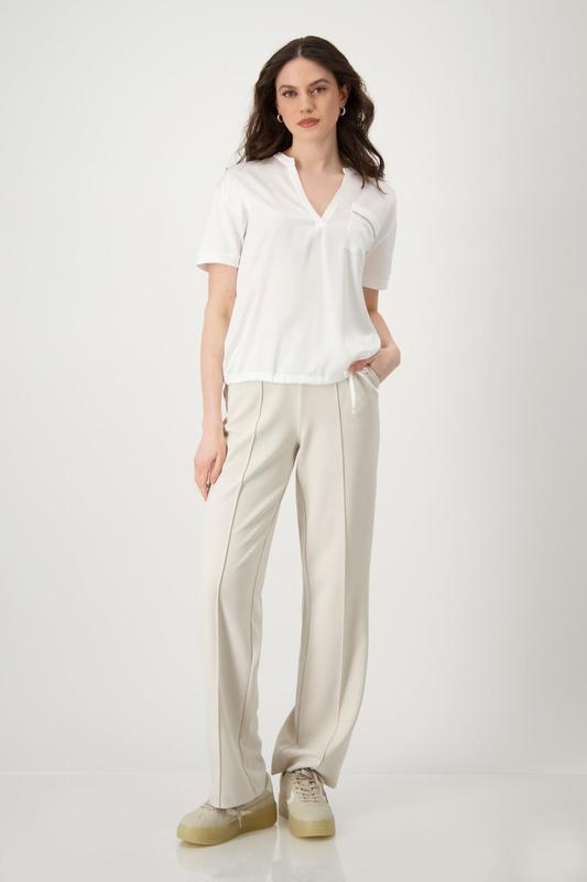 Monari Silky Drawstring Top - Ivory