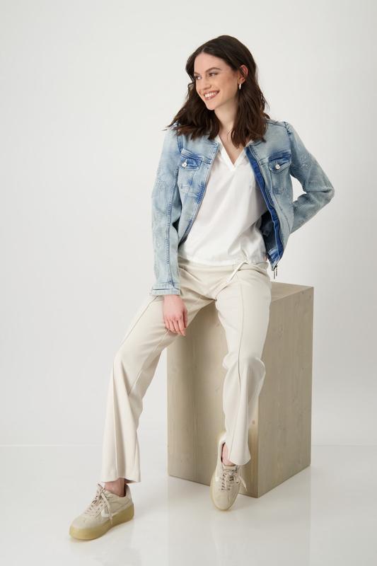 Monari Silky Drawstring Top - Ivory
