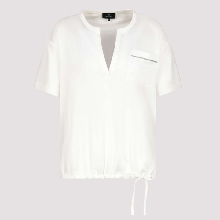 Monari Silky Drawstring Top - Ivory