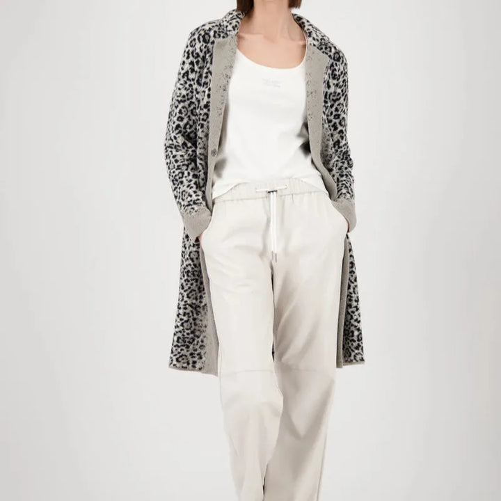 Monari Animal Print Coat - Black/Grey