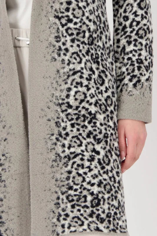 Monari Animal Print Coat - Black/Grey
