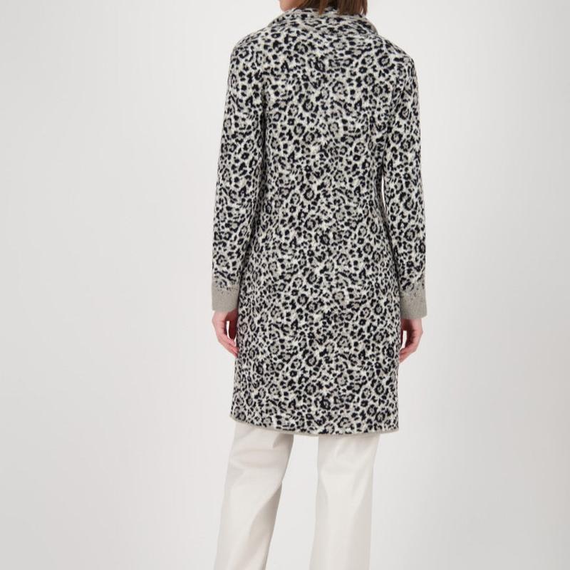 Monari Animal Print Coat - Black/Grey
