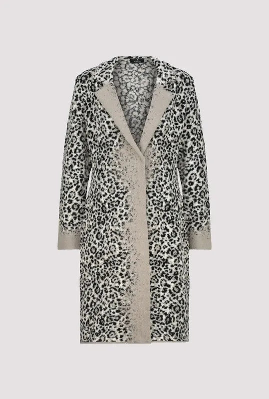 Monari Animal Print Coat - Black/Grey