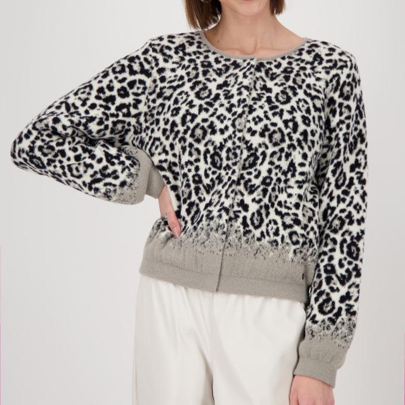 Monari Animal Print Jacket - Black/Grey