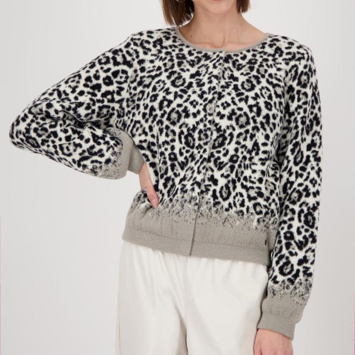 Monari Animal Print Jacket - Black/Grey