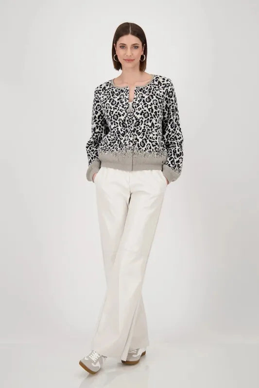 Monari Animal Print Jacket - Black/Grey