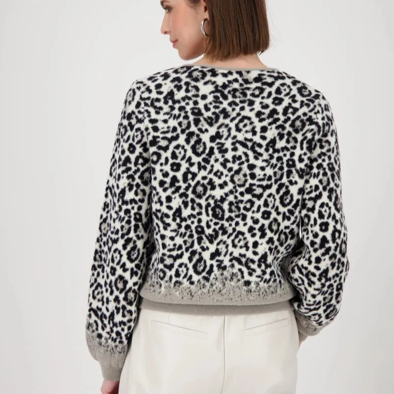 Monari Animal Print Jacket - Black/Grey