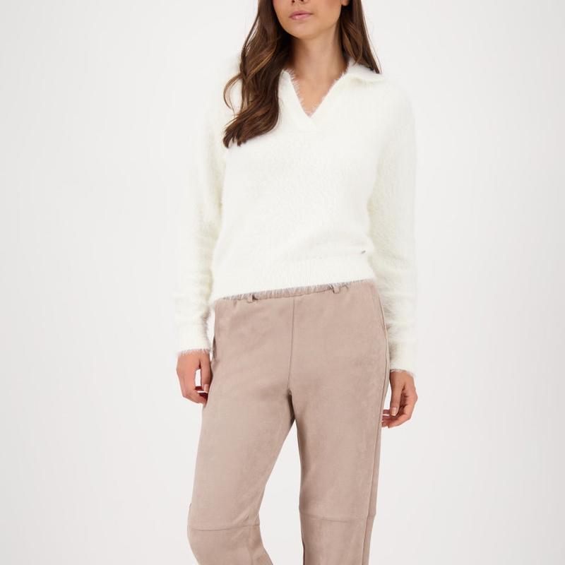 Monari V-Neck Polo Sweater - Ivory