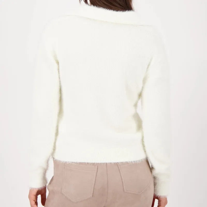 Monari V-Neck Polo Sweater - Ivory