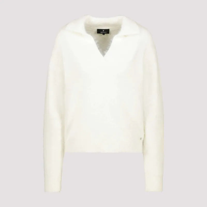 Monari V-Neck Polo Sweater - Ivory