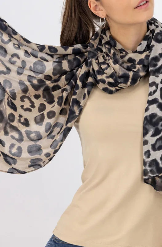 Monari Leopard Print Scarf