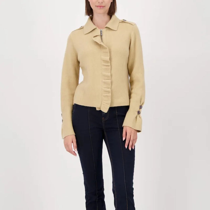 Monari Ruffle Cardigan - Cinnamon