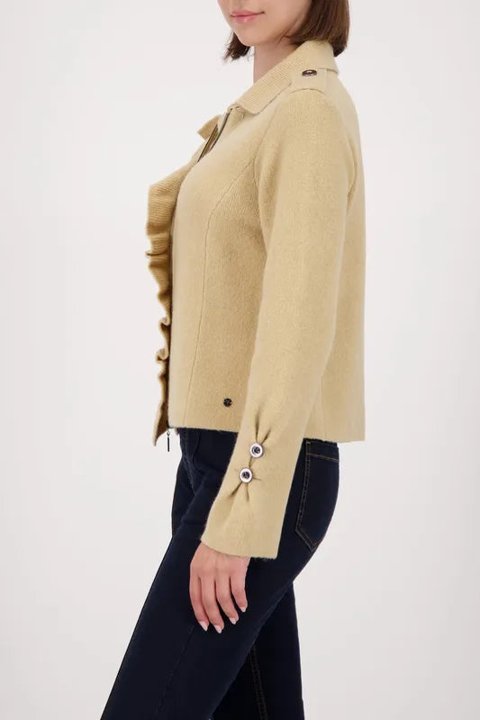 Monari Ruffle Cardigan - Cinnamon