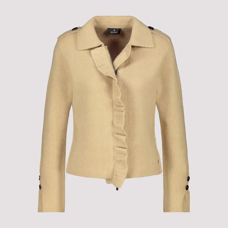 Monari Ruffle Cardigan - Cinnamon