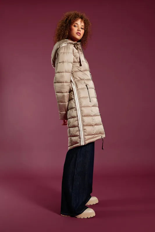 Monari Quilted Puffer Coat - Tan