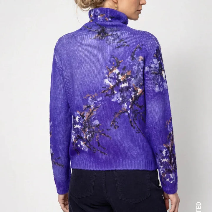 Monari Floral Print Sweater - Purple