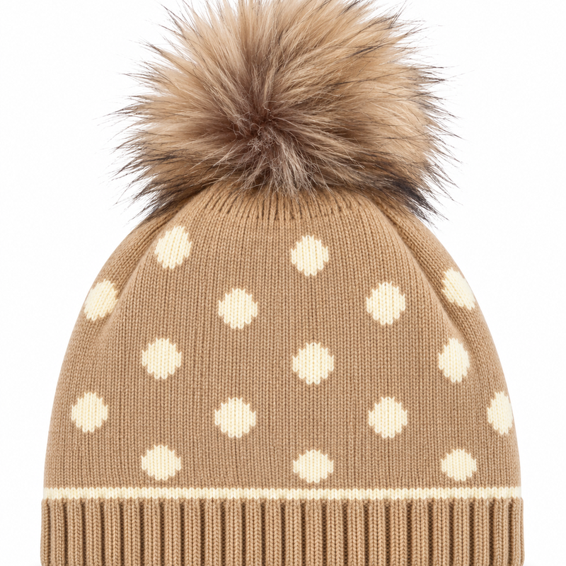 preneLOVE Ivy Polka Dot Toque - Mocha