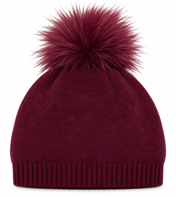 preneLOVE Evelyn Beanie (Real Fur) - Wine