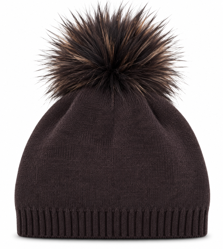 preneLOVE Evelyn Beanie (Real Fur) - Espresso