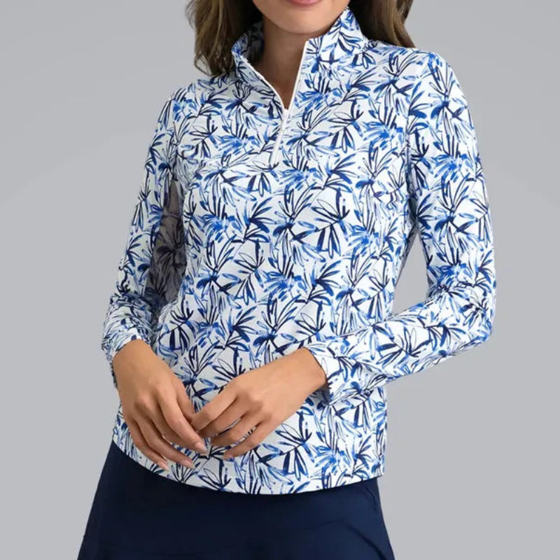 IBKUL Norma L/S Mock - Peri Blue