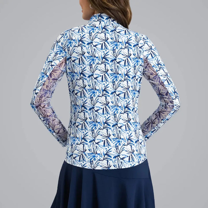 IBKUL Norma L/S Mock - Peri Blue