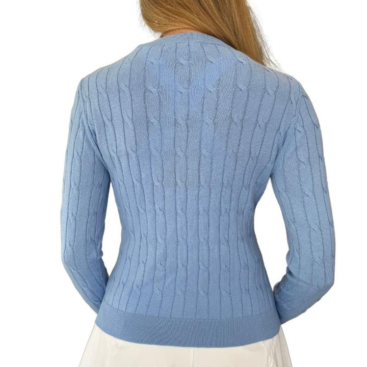 Alashan Cashmere April Cable Sweater-Blue Lake