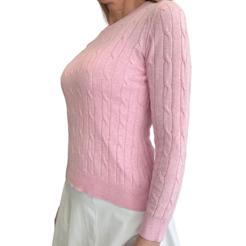 Alashan Cashmere April Cable Sweater-Bermuda Pink
