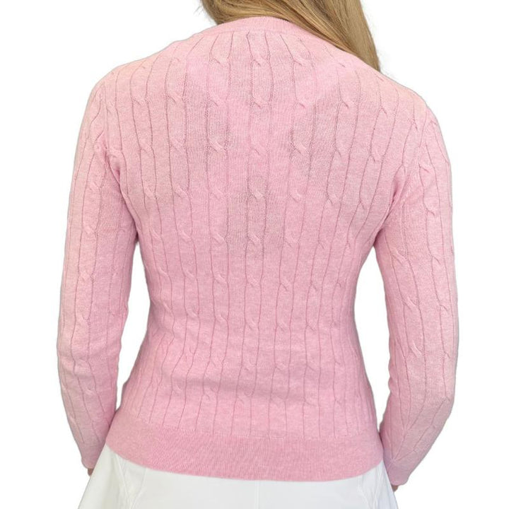 Alashan Cashmere April Cable Sweater-Bermuda Pink