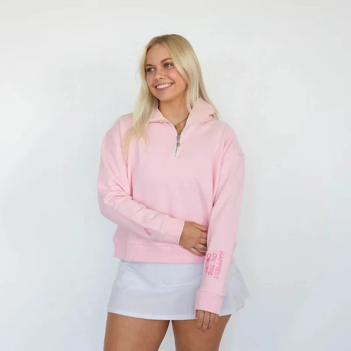 CourtLife Happiest on The Tennis Court Zip Sweatshirt - Various Colours
