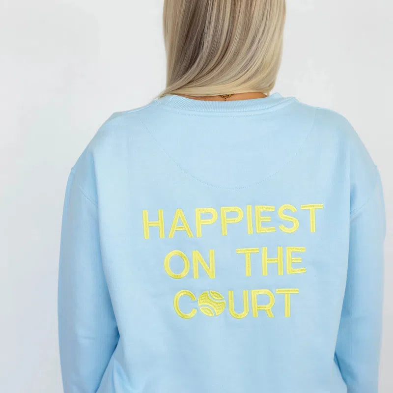 CourtLife Happiest on The Tennis Court Zip Sweatshirt - Various Colours