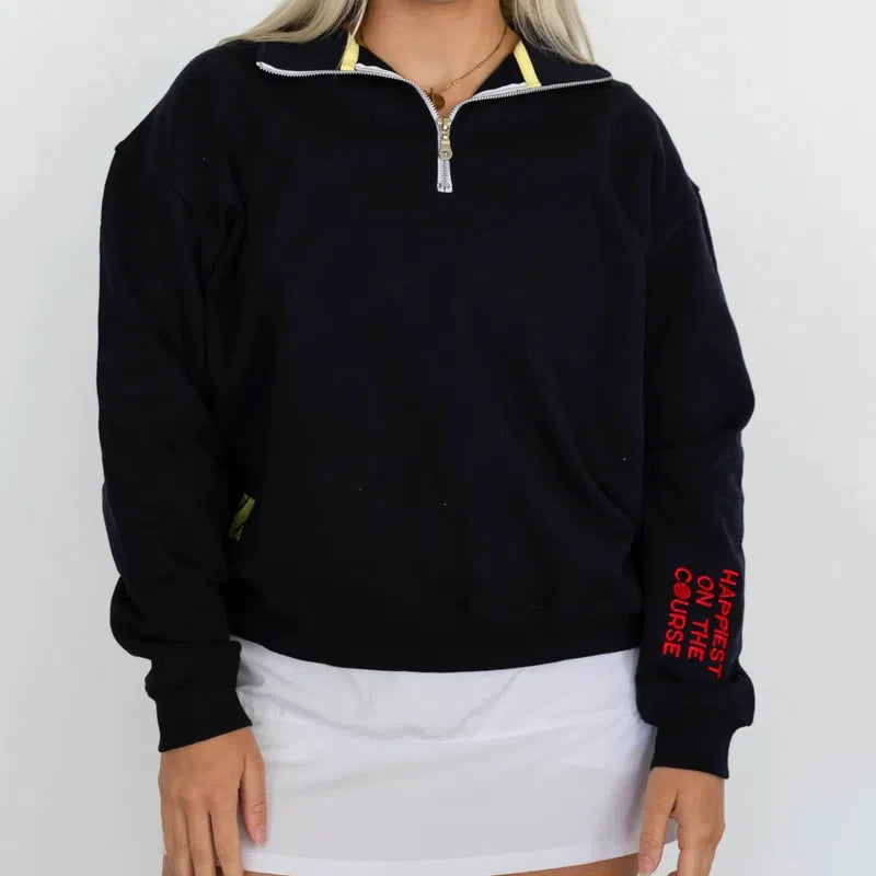 CourtLife Happiest On The Golf Course Zip Sweatshirt - Various Colours