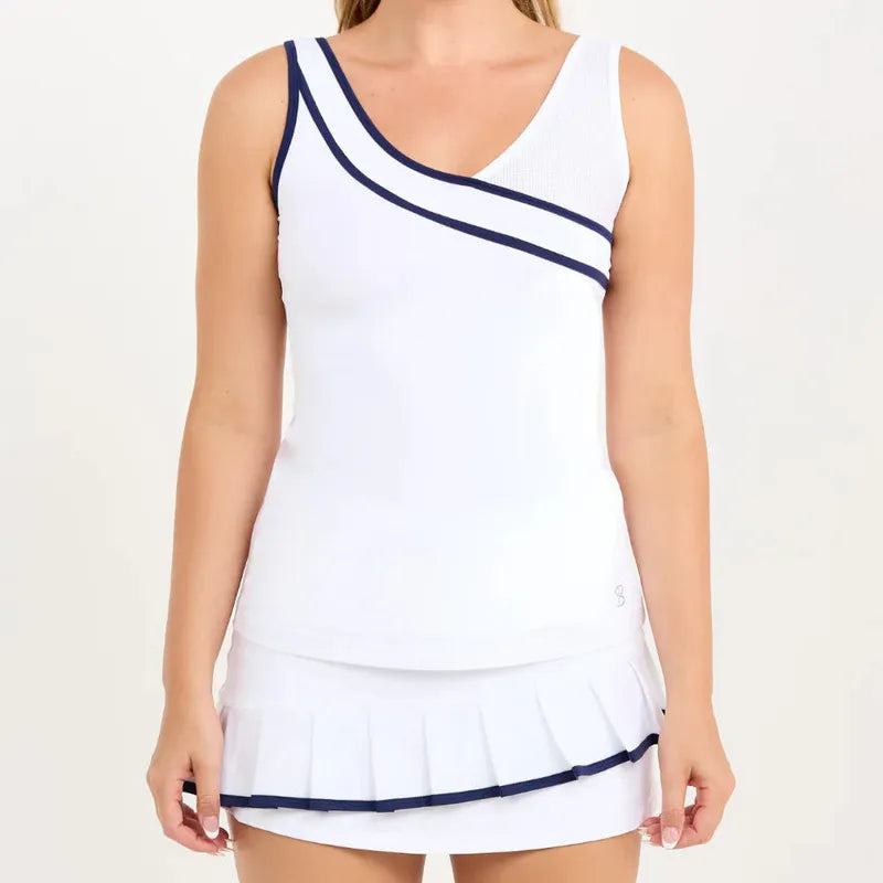 Sofibella Indigo Whites Tank - White/Navy