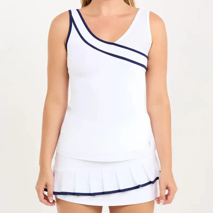 Sofibella Indigo Whites Tank - White/Navy
