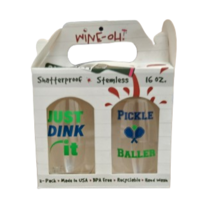 Stemless Wine Glasses(2) - Pickleball Sayings