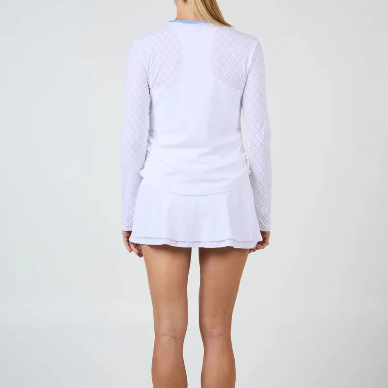 Sofibella Spring Tide L/S Top - White/Periwinkle